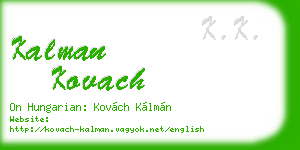 kalman kovach business card