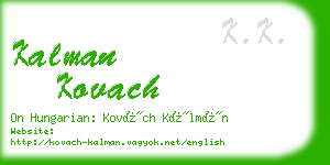 kalman kovach business card